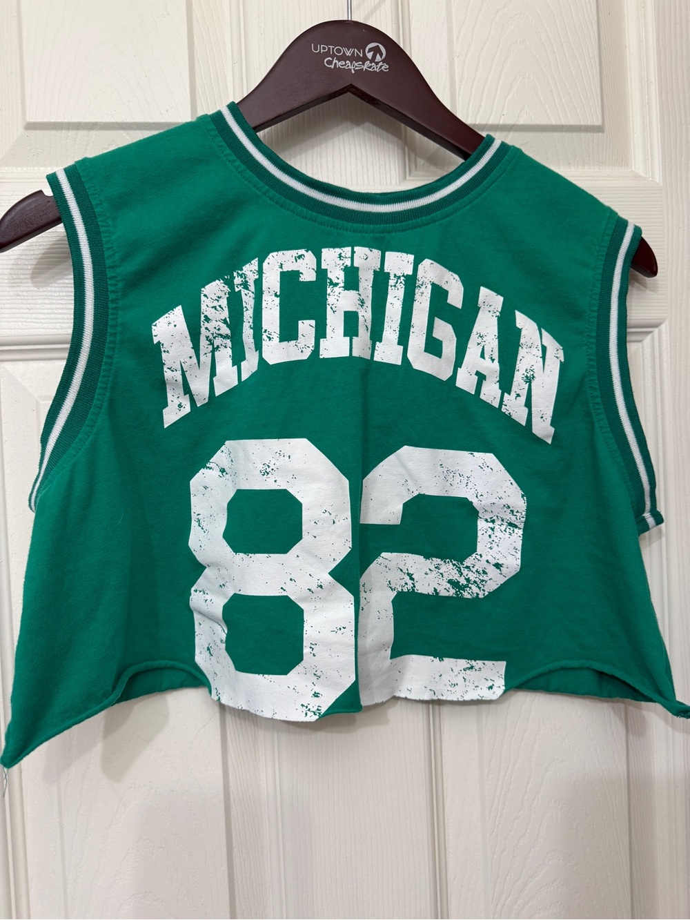 Michigan Green Jersey Crop Tank Top